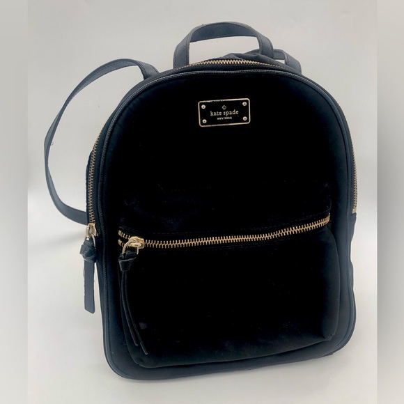 SOLD 🎉 Authentic Kate Spade ♠️ Mini Backpack Purse Black 🖤 Gold Hardware - Picture 1 of 11